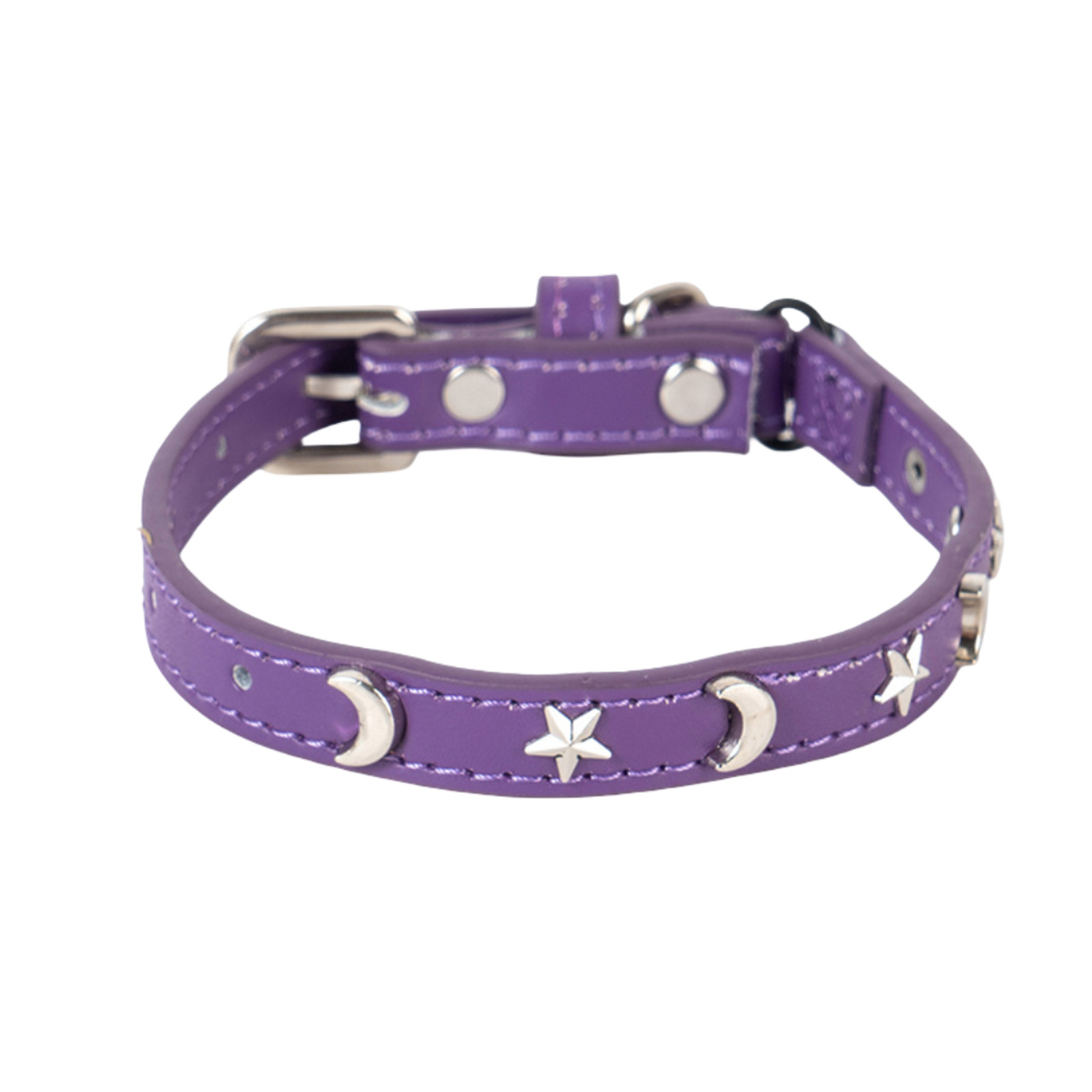 thumbnail image 2 of Collar De Cuero Para Gatos Adecuado Para Gatos Machos Y Hembras Con Banda Elástica, Estrella Y Luna, Collar Con Hebilla Ajustable Adecuado Para Gatos Pequeños Y Gatos Grandes, Tamaño 8-12 Pulgadas, 2 of 2